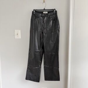 Abercrombie 90s Relaxed Black Faux Leather Pants Curve Love